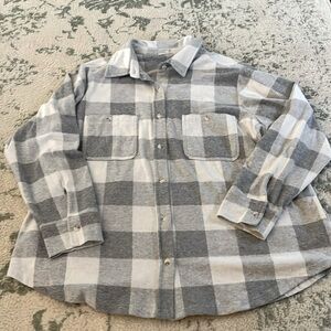 Ultra Flirt Grey Plaid Button Up- Size 3X
